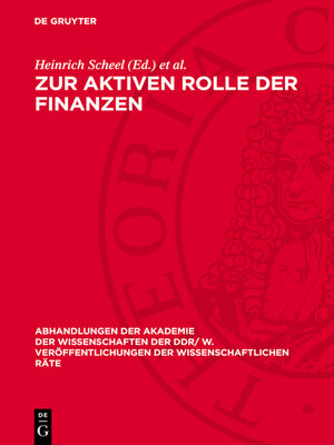 cover image of Zur aktiven Rolle der Finanzen